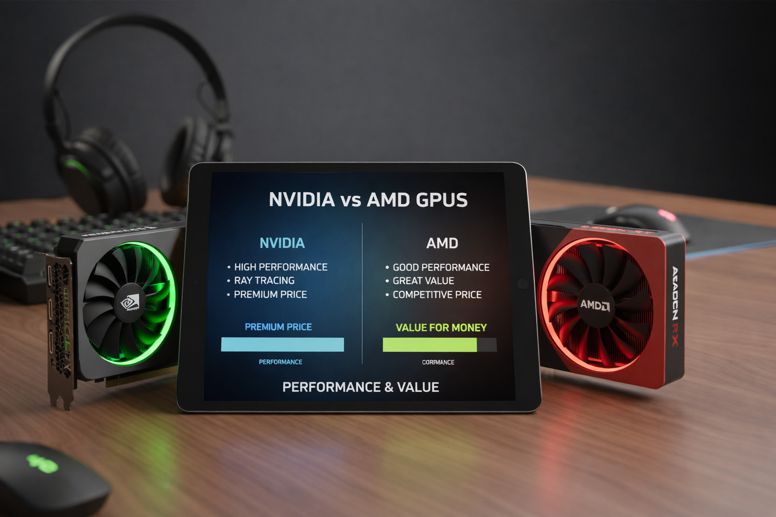 Performance and value of NVIDIA and AMD GPUs